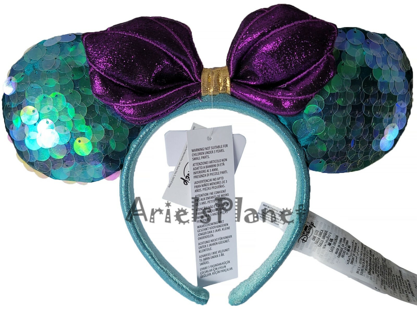 Disney Parks The Little Mermaid Ariel Minnie Mouse Bow Ear Headband