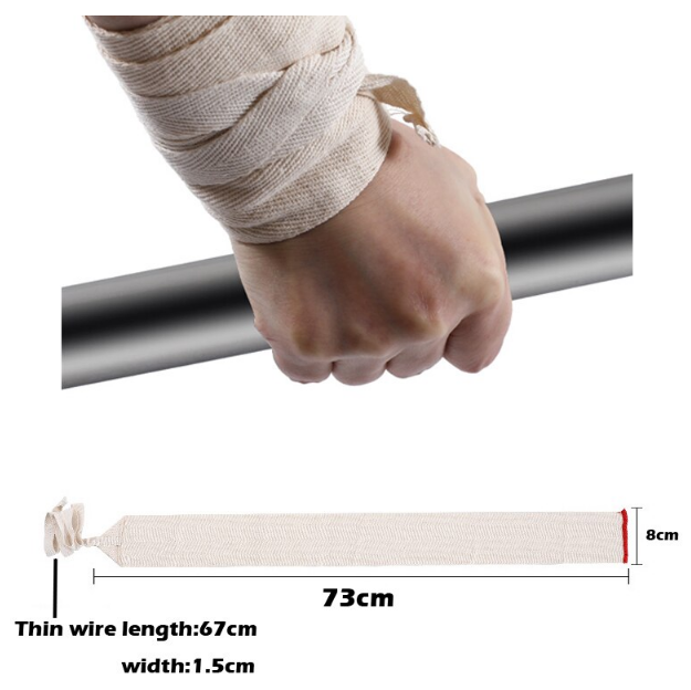 1 Pair Cotton Beige Bandage Breathable Wrist Wrap Compression Strap Support Gym