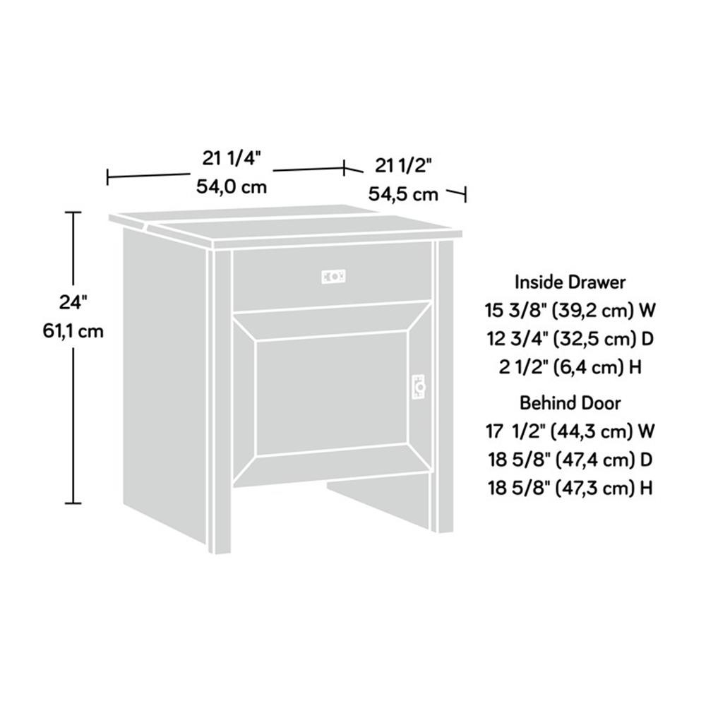 Pemberly Row Engineered Wood BotStop Side Table in Soft White Finish