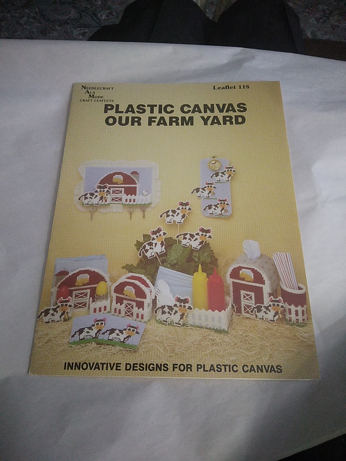 Our Farm Yard Plastic Canvas Pattern Booklet Cows Barns Country