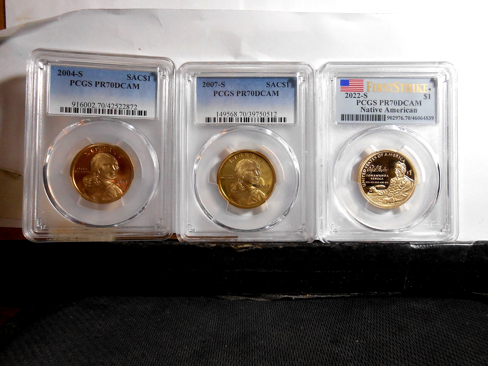 2004, 2007, 2022-S Sacagawea/NA PCGS PR70DCAM Dollars! PCGS Value $122! 25% OFF!