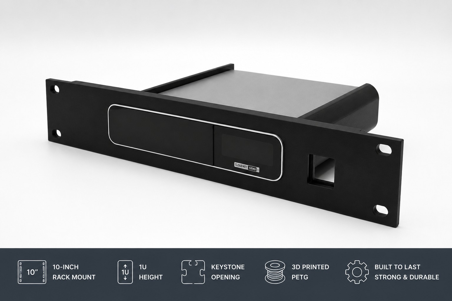10" Network Rack 3d Printed Petg BlackMount Ubiquity UniFi CloudKey Keystone