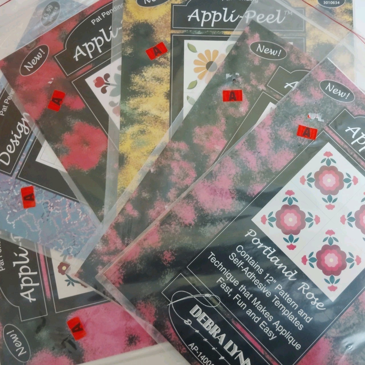 Lot of 11 Appli-Peel 12" Pattern & Adhesive Templates &Lot Of 8 Various Patterns