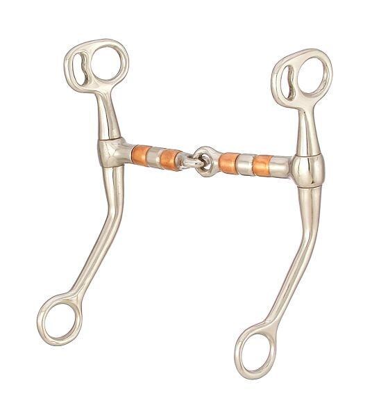 Copper Roller Mouth Training Bit - Stainless Steel - 5" mouth - 7" Cheeks