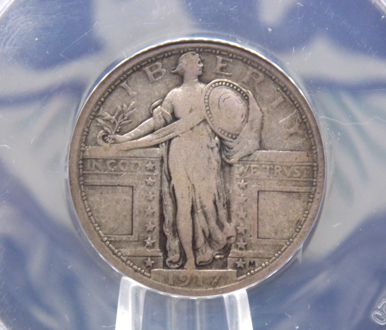 1917 "P" Standing Liberty Quarter *TYPE 1* 25c ANACS F12 #931 Fine ECC&C, Inc.