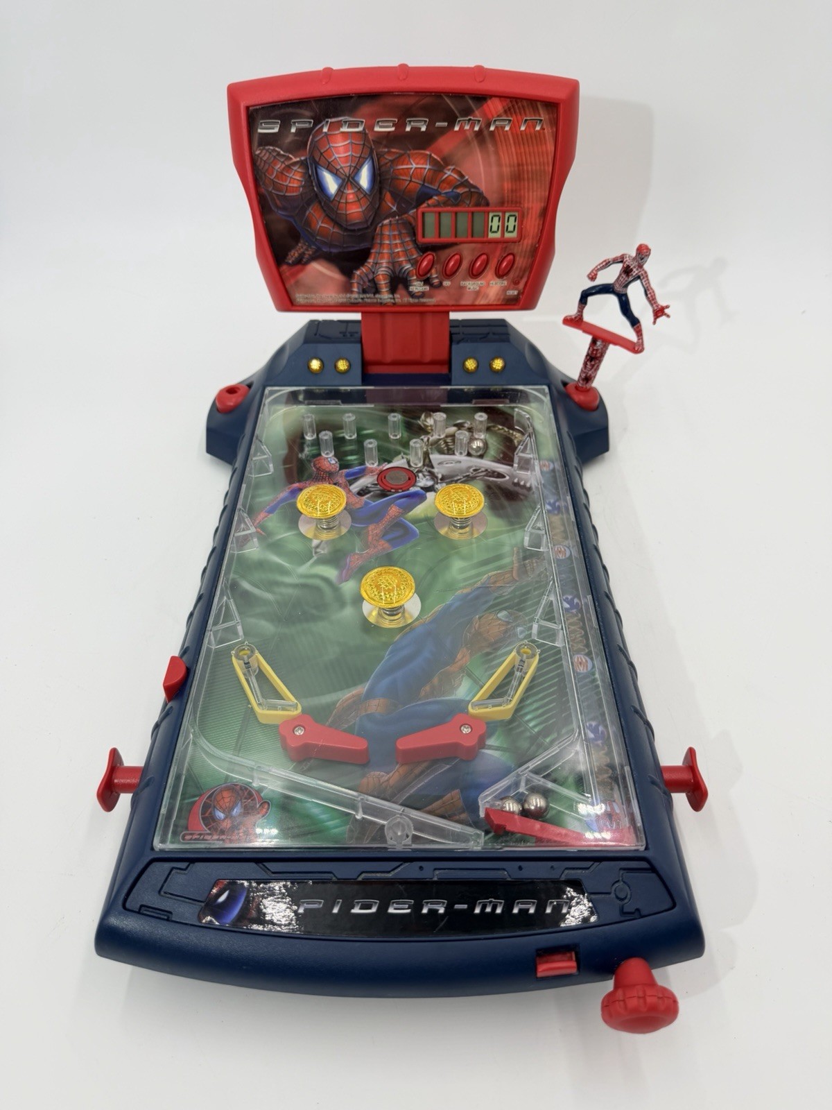 2002 Marvel Spider-Man Electronic Pinball Machine Table Top Radio Shack