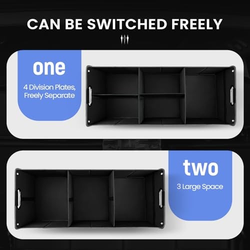 Car Trunk Organizer, Car Storage Organizer, Collapsible Multi 100L Black