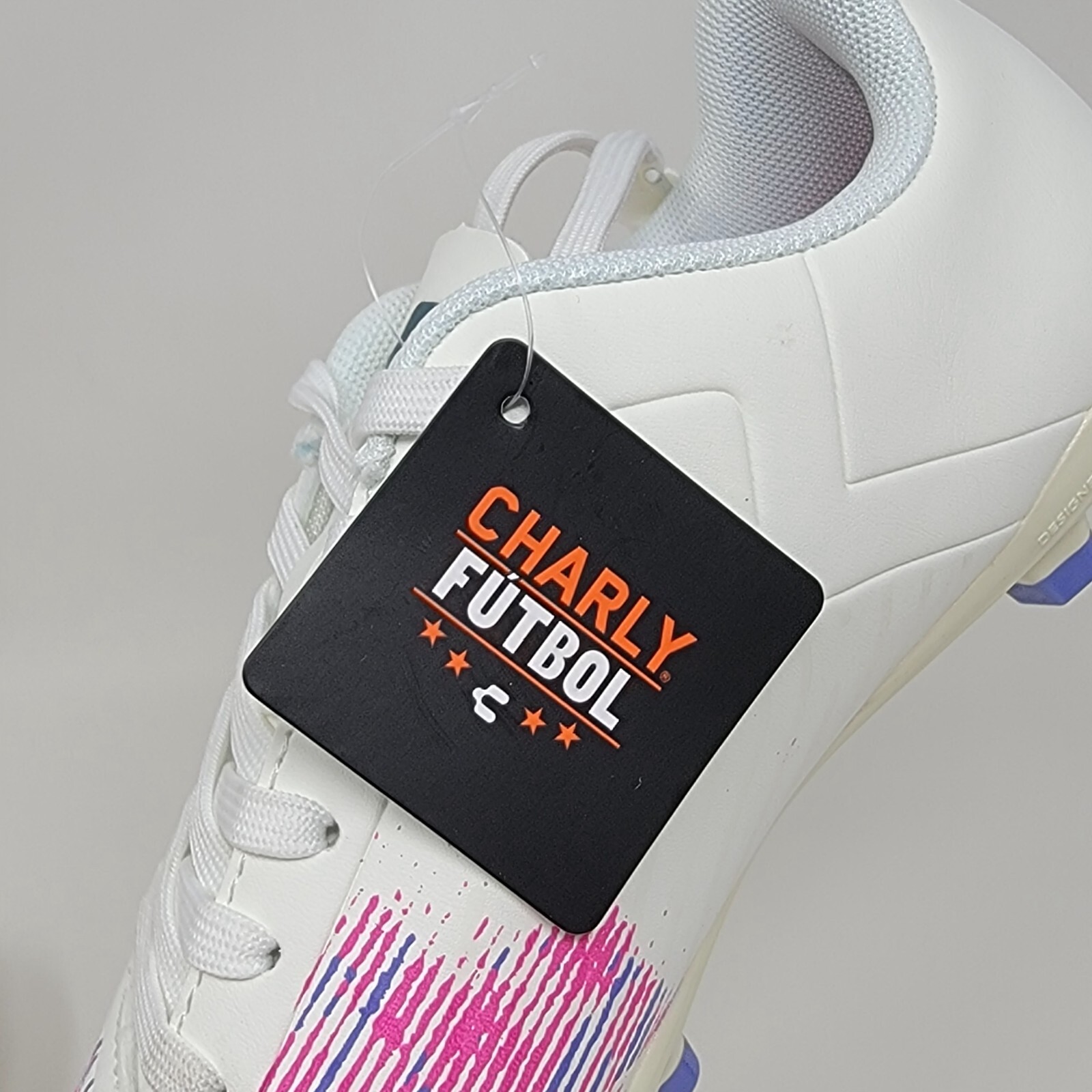 Charly Neovolution Select Jr White Pink Soccer Cleats Youth Size 5.5 New