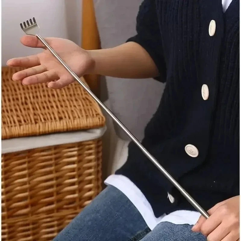 Stainless Steel Back Scratcher Extendable Telescopic Itch Relief Massager Tool