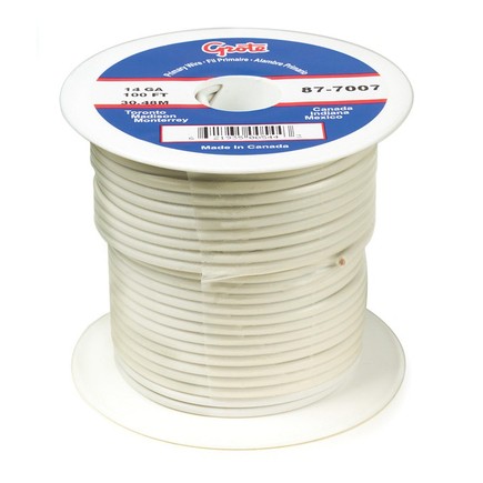 Grote 872007 Sxl Wire, 16 Gauge, White, 100 Ft Spool