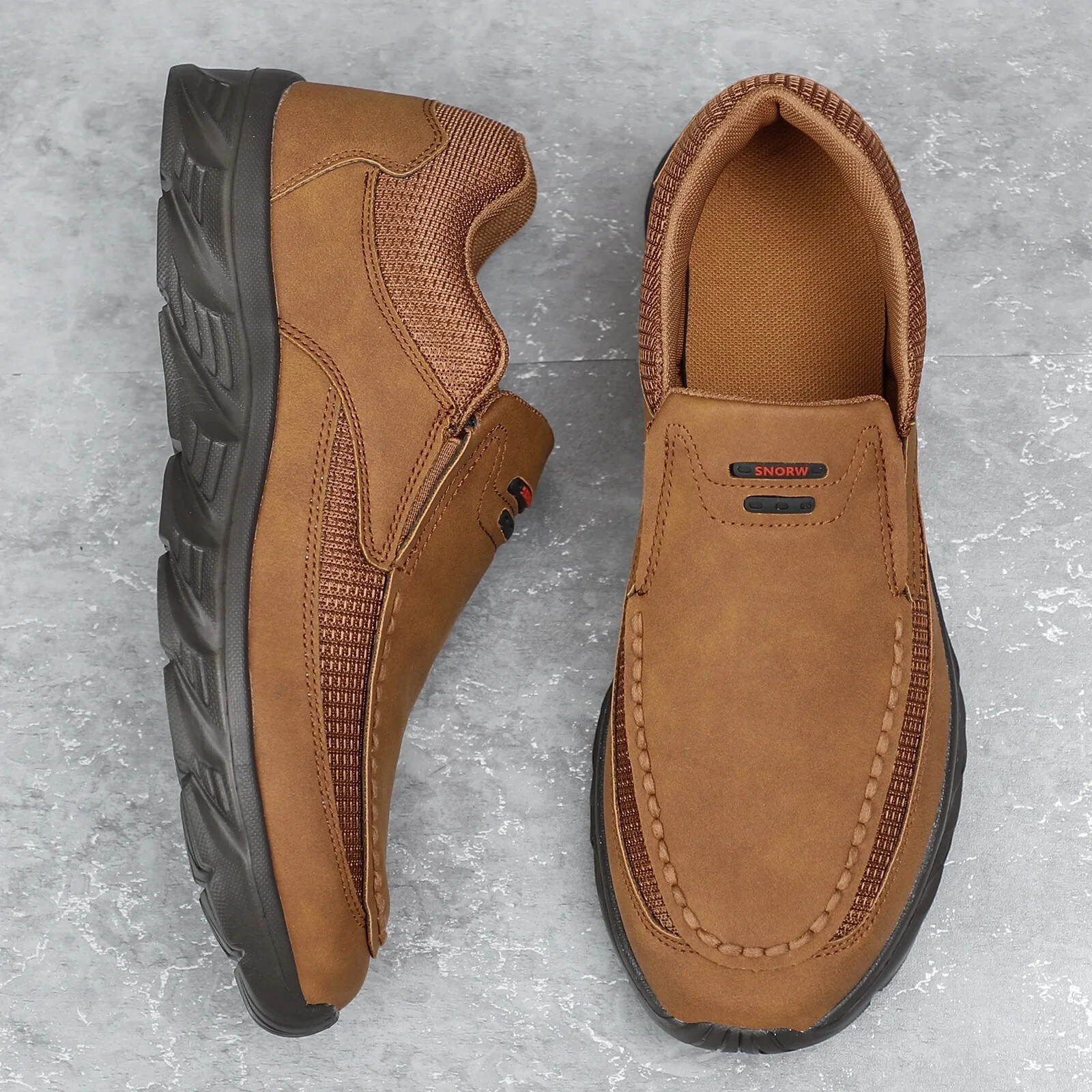 Men Leather Casual Shoes Breathable Loafers Men Sneakers 2025 New Male