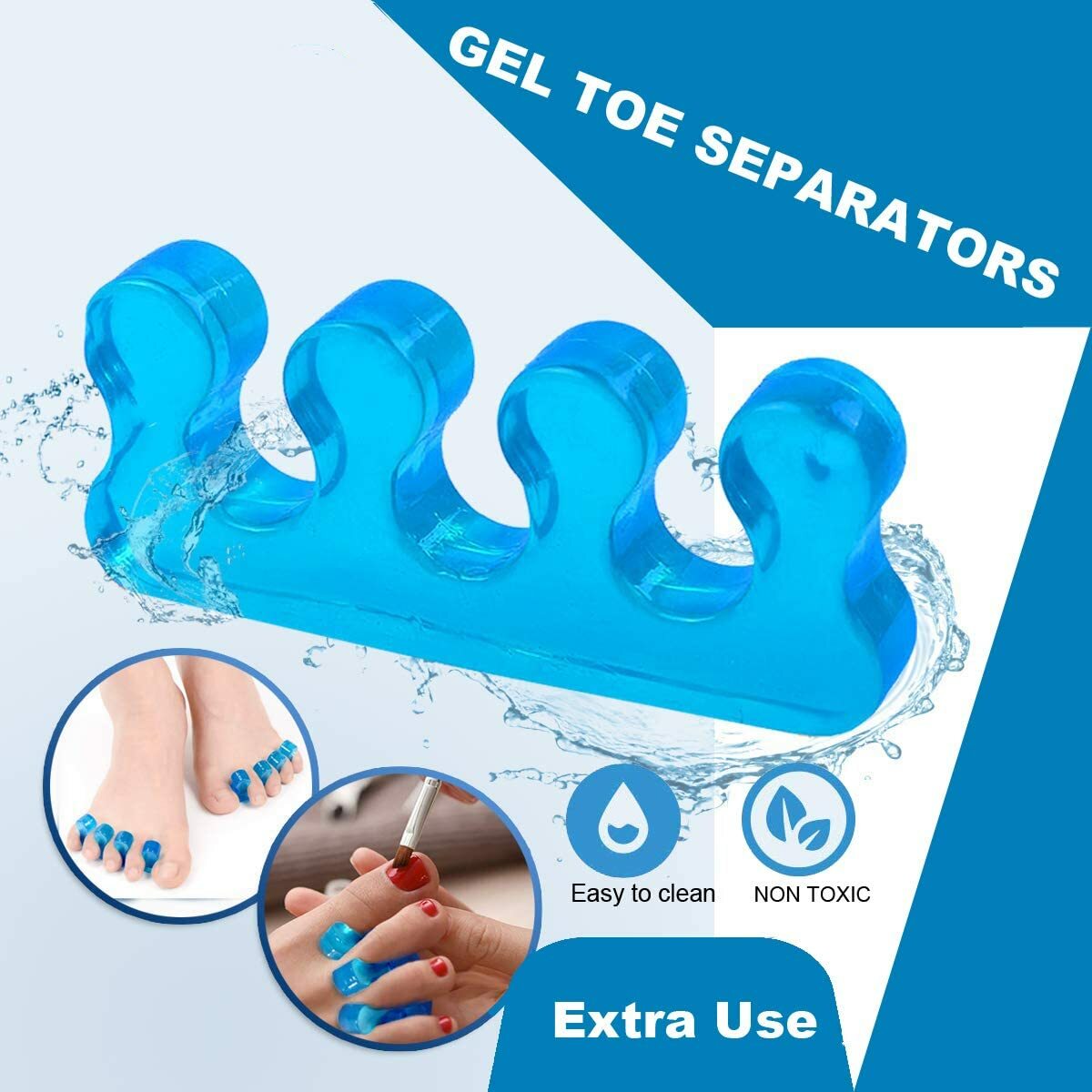 Premium Gel Toe Separators-Spacers & Straighteners-Bunion Correctors-5 Pc Set