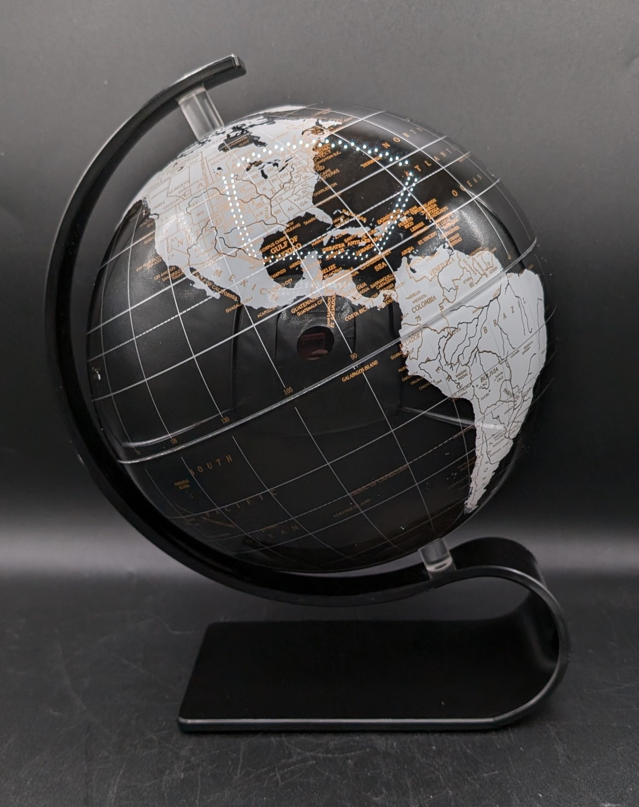 Black Gold Bent Acrylic Base Art Line Globes Spherical Concepts, Inc, Globe Map