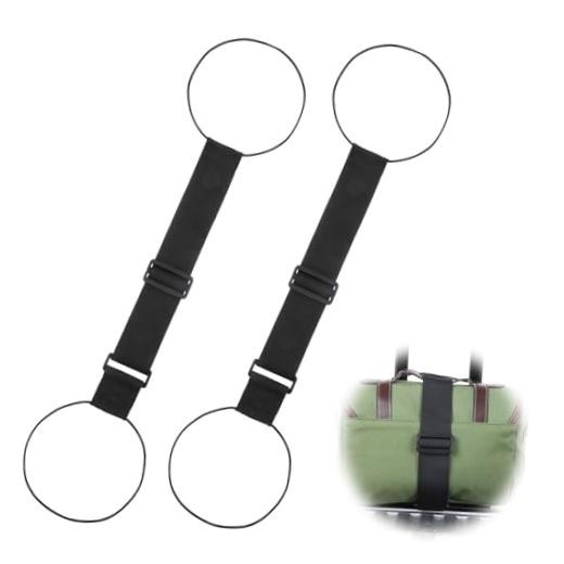 2 Pack Add a Bag Luggage Straps, Luggage Straps Bags Bungee Easy to Black