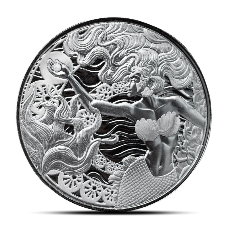 2025 1 oz Samoa Mermaid & Pearl Silver Coin