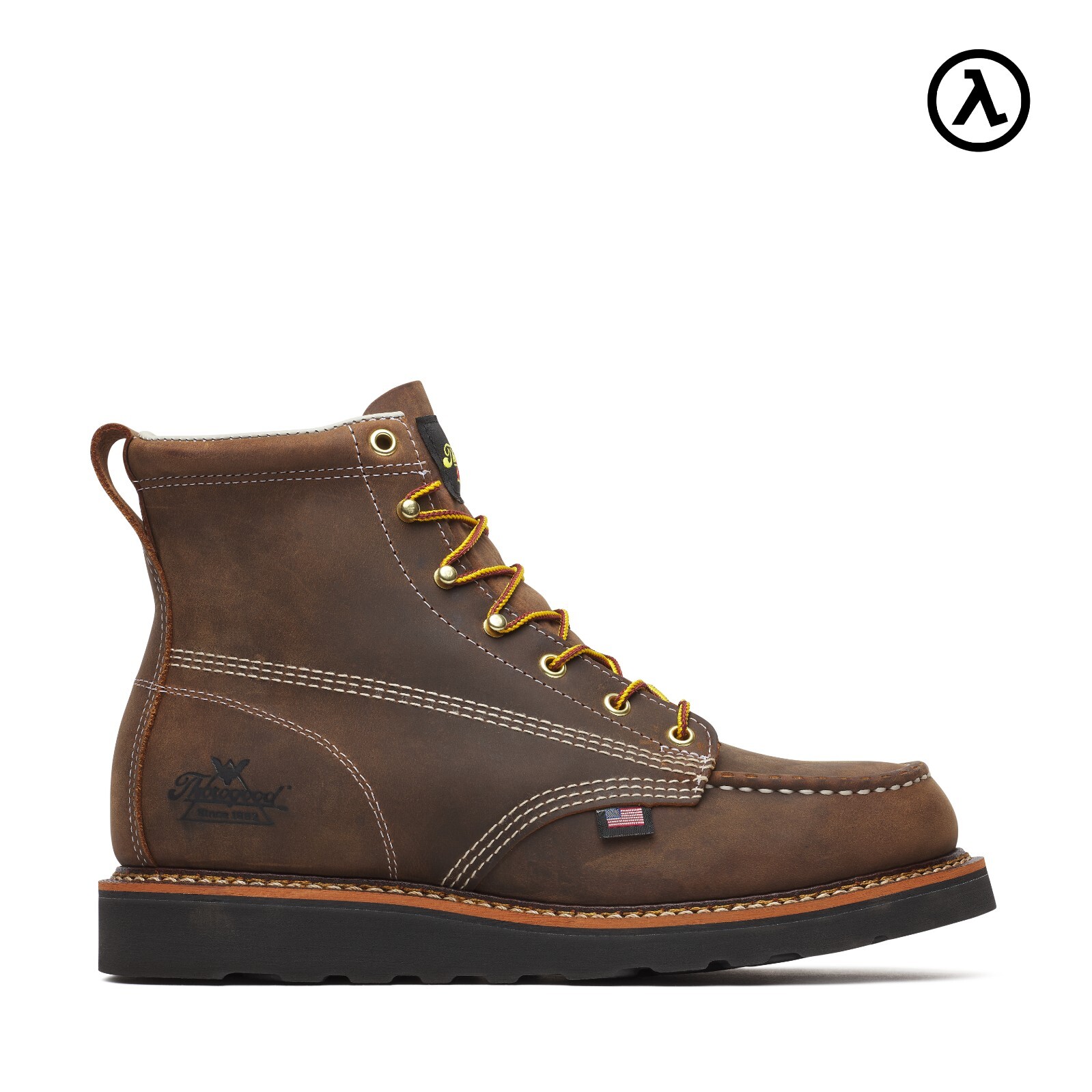 THOROGOOD AMERICAN HERITAGE 6″ CRAZY HORSE BLACK HEEL MOC TOE BOOT 814-4135