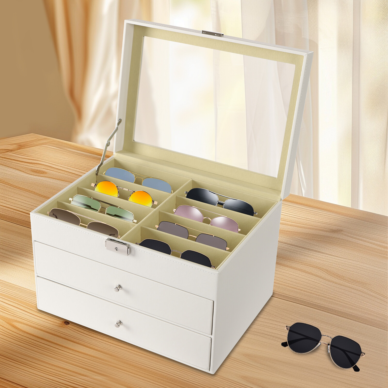 Glasses Storage 24-slots Display Case Organizer Box For Sunglasses Eyeglass Gift