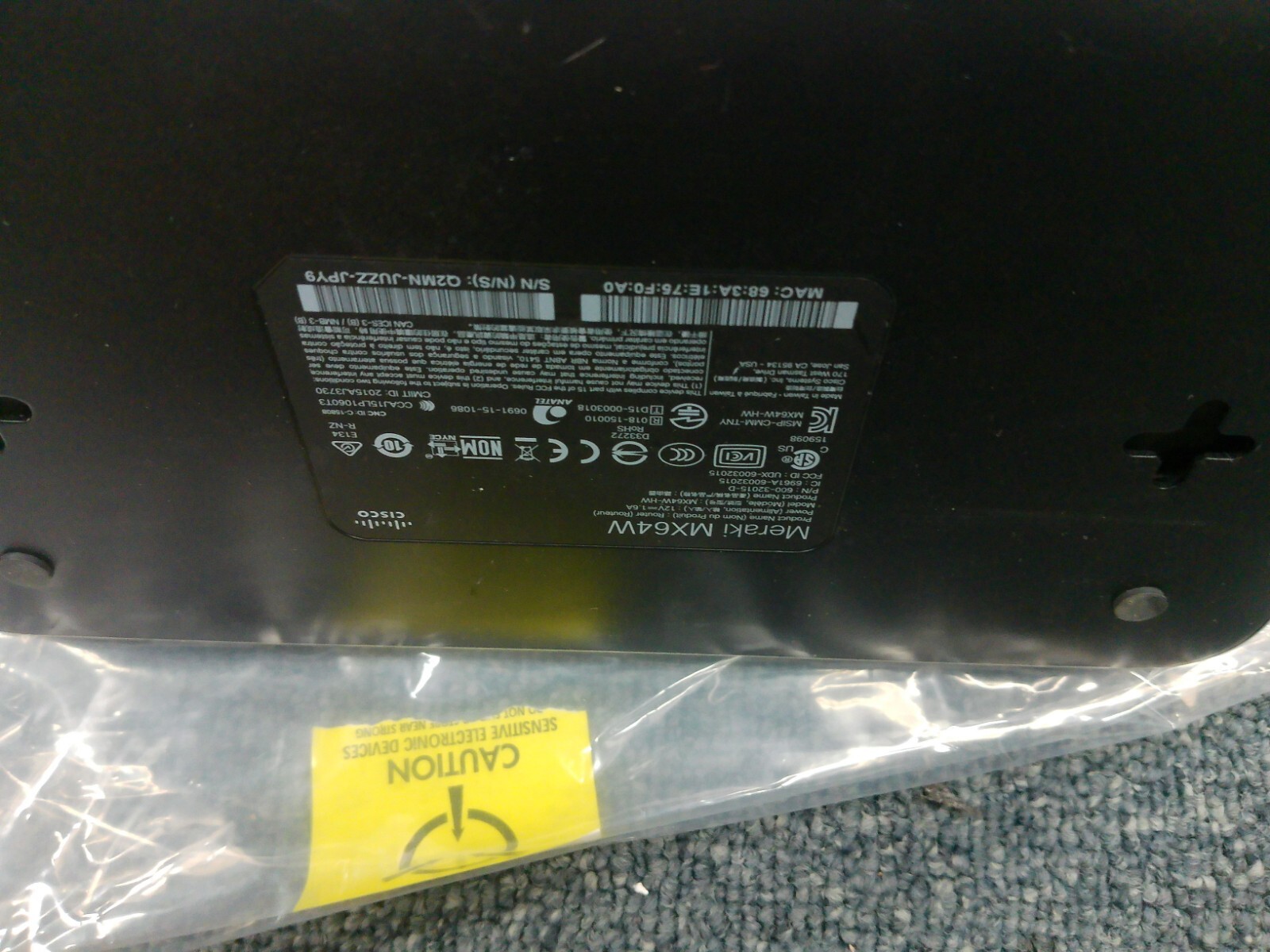 Cisco Meraki MX64W-HW Cloud Managed Security Appliance