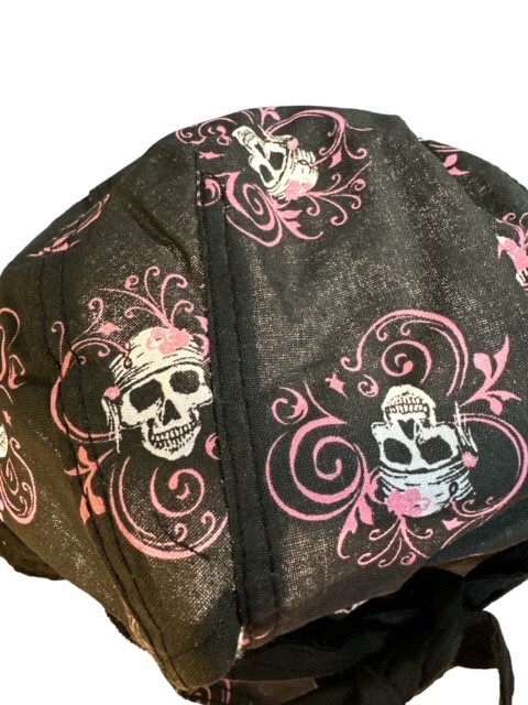 NEW Pirate Heads Pink Pirate Girl Bandana Skull Biker Do Du Rag Head Wrap Hat