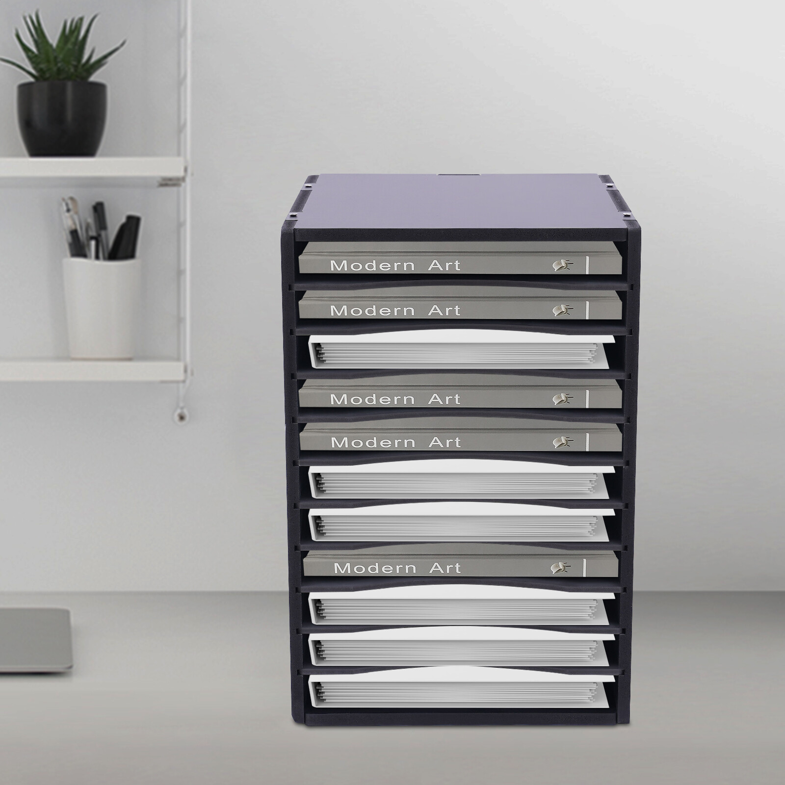 Document Organizer Vertical Desktop Sorter 11 Compartments Paper Storage Holder