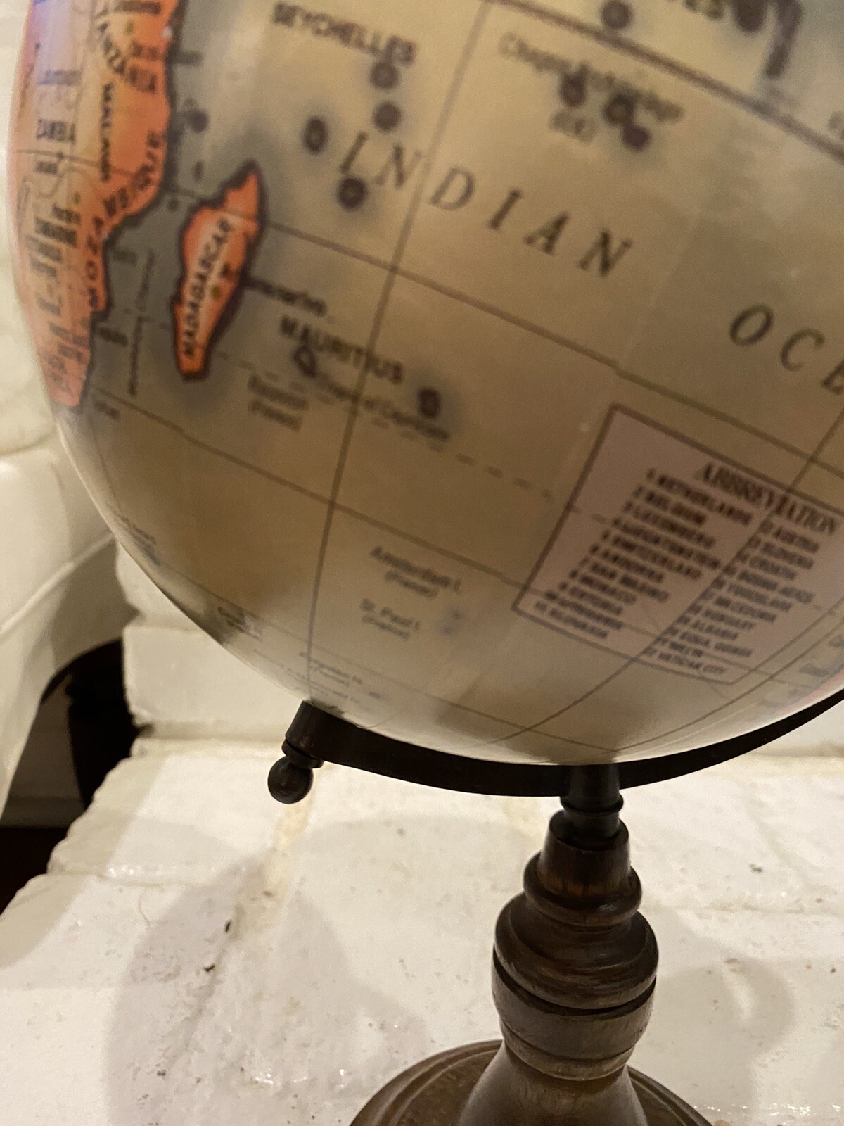Vintage Small World Table Globe 15.5”