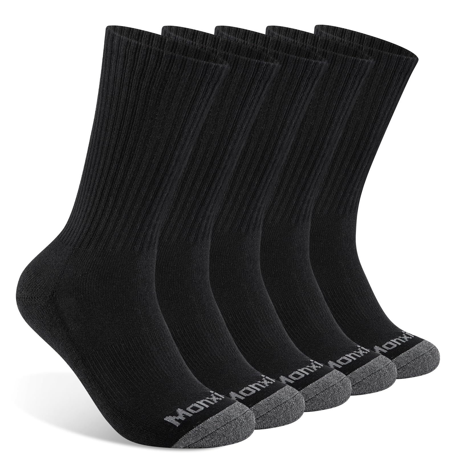 100% Cotton Moisture Wicking Cushioned Crew Socks, Athletic