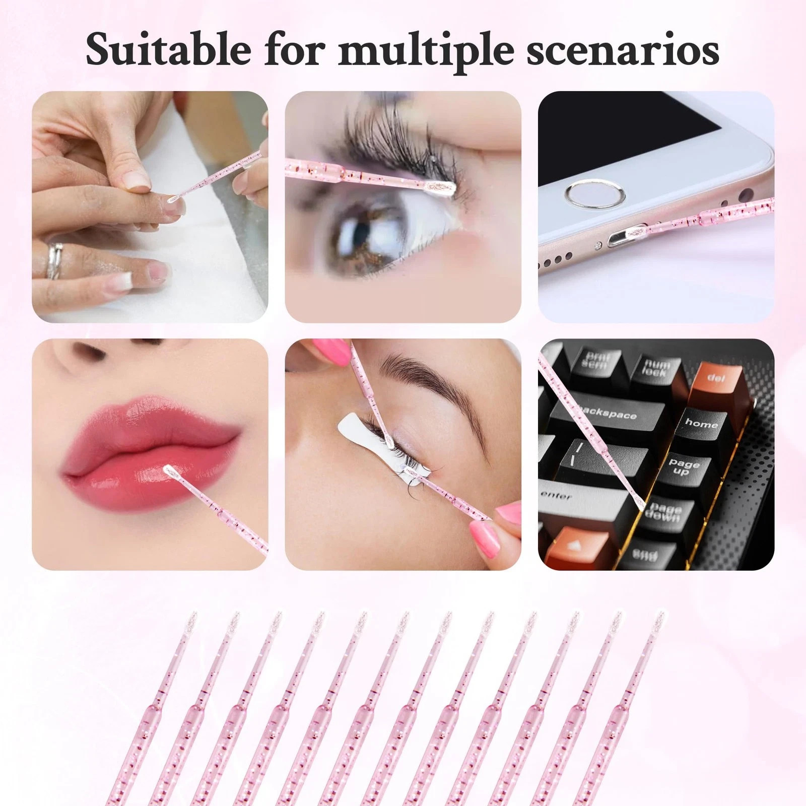 300Pcs Micro Brush, Micro Swabs For Eyelash Extension Disposable Applying Makeup