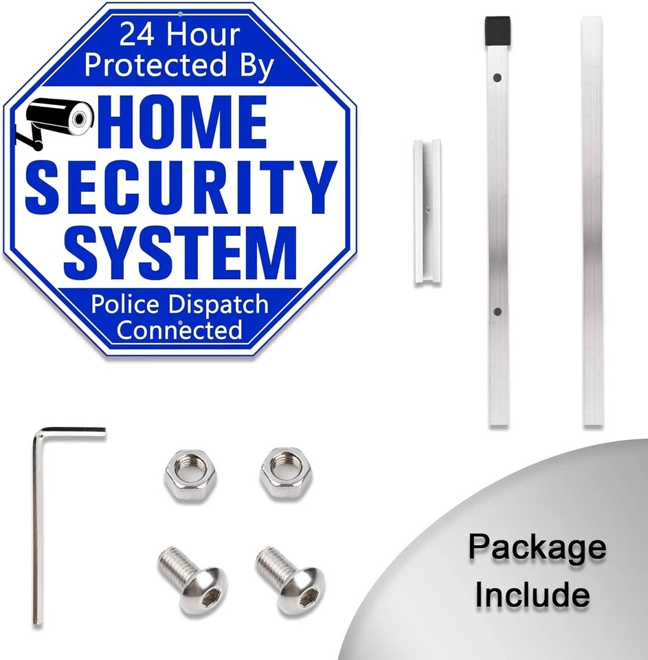 Home Security System Signs for Yard, Security Yard Signs with Stake, Protected b