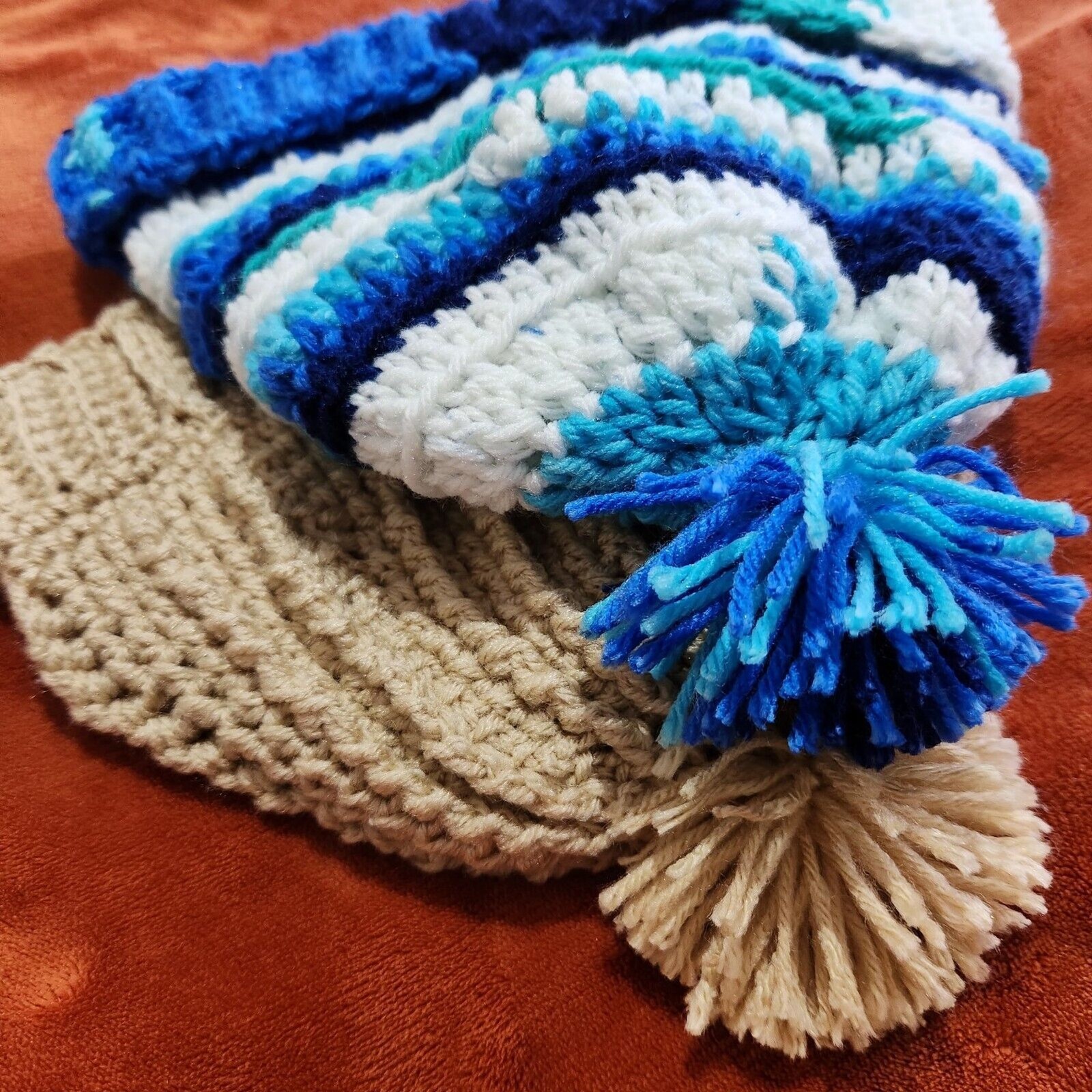 Handmade crochet hats Unisex 2pcs Warm. New