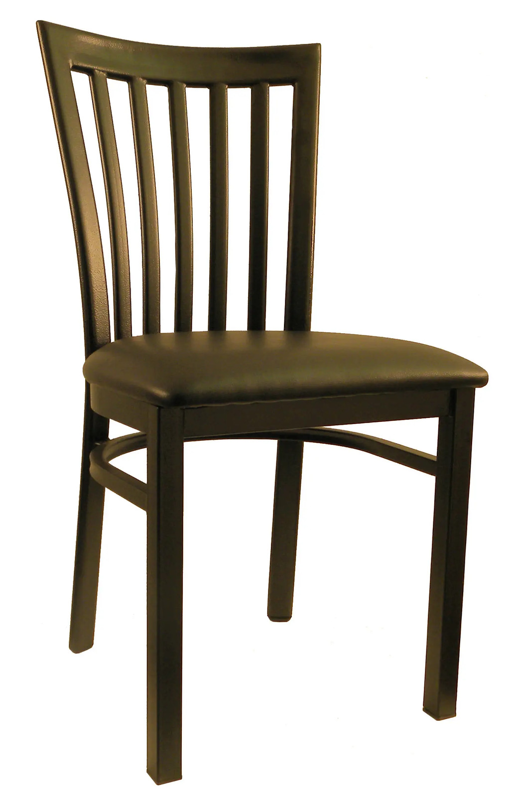 H&D Commercial Seating Blk Metal Restaurant Full Wrinkle Back Chair Veneer Seat