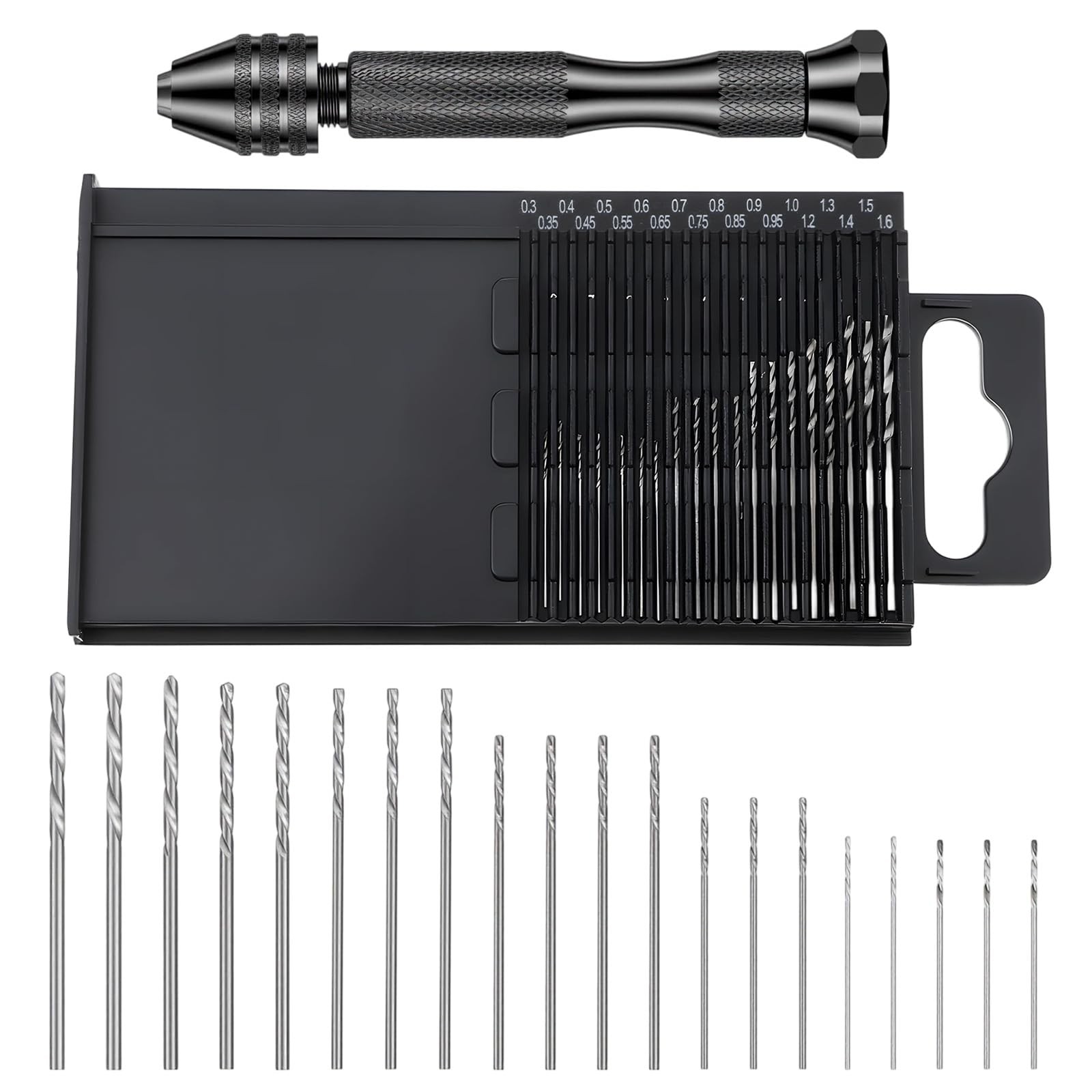21PCS Metric Mini Micro Drill Bit Set, Carburetor Jet Drill Bits Pin Vise Set...