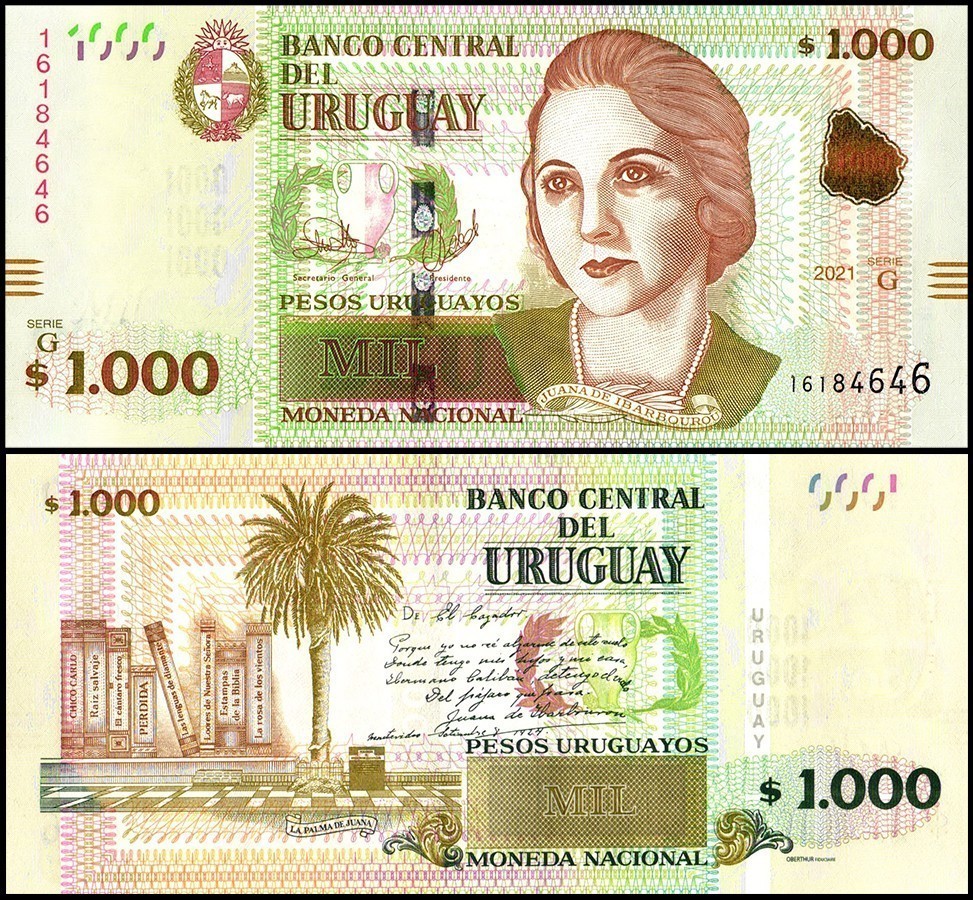 Uruguay 1000 Pesos Uruguayos, 2021, P-98c, UNC