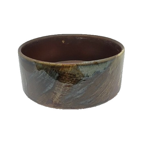 Beautiful Vintage Ikebana Pottery Planter Bowl Redware Brushed Earth Tones Brown