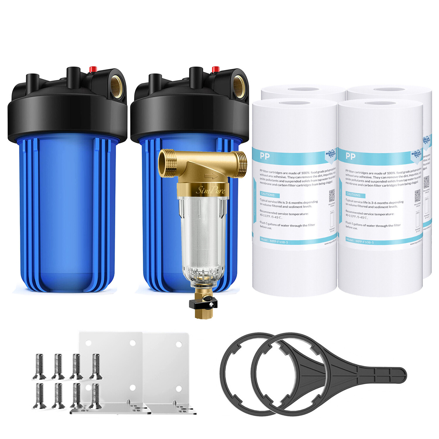 Big Blue Whole House Water Housing Filter System 10" x4.5" PP Sediment Cartridge
