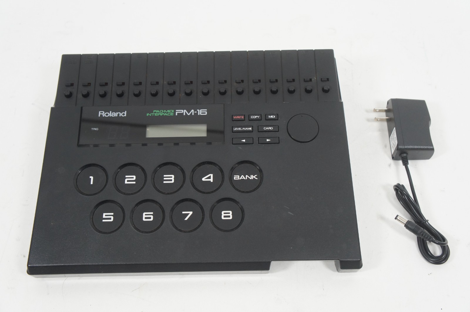Roland PM-16 Pad-MIDI Interface 16 Drum Pads to MIDI Converter w/ 100-240V PSU