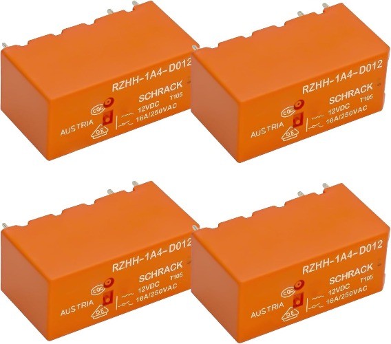 RZHH 1A4 D012 12VDC 16A 250VAC 6 Pins Power PCB Relay High Precision
