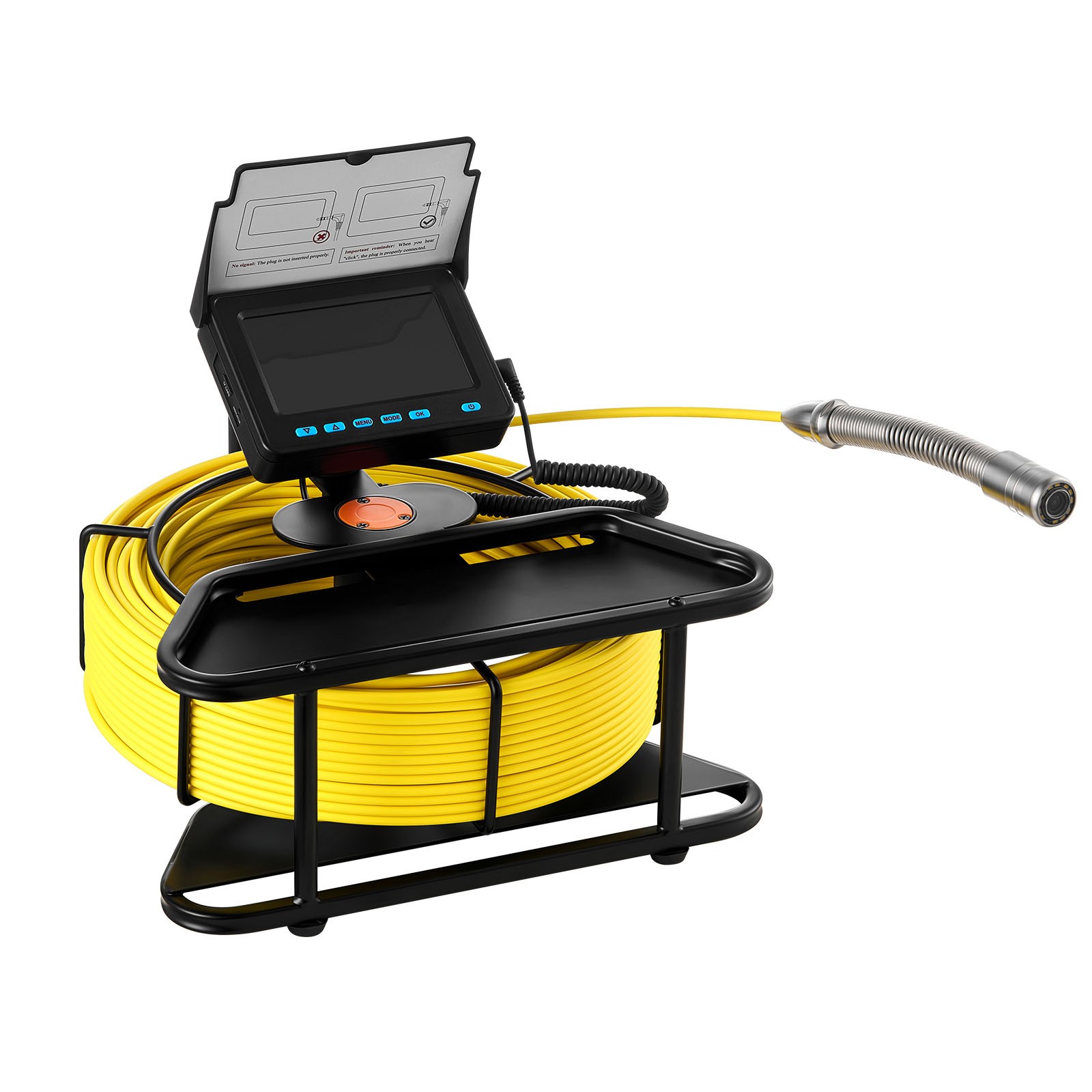 Uimoso 98 ft Sewer Inspection Camera with Self-Leveling and 4.3" HD Display