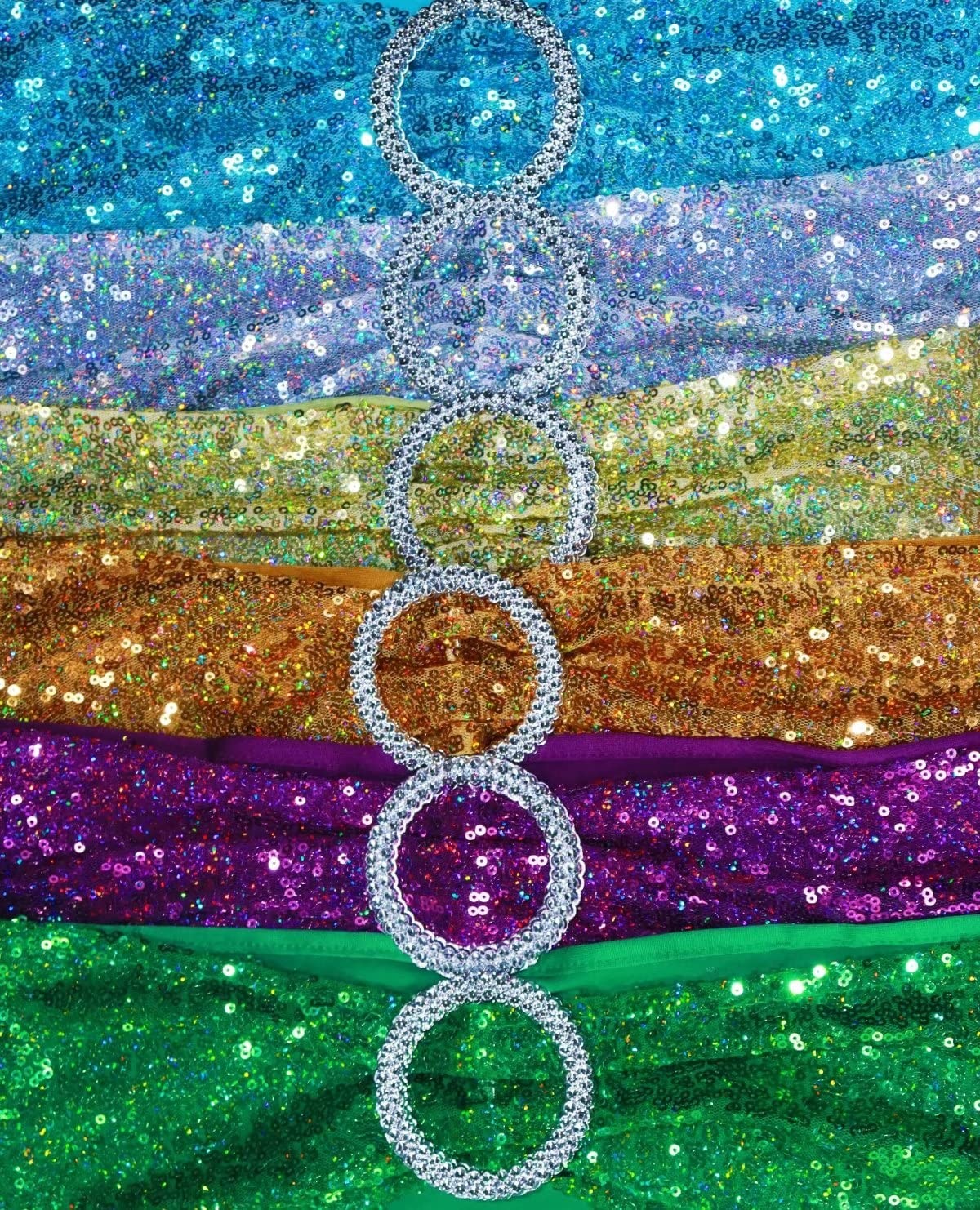 LIZIMI Sequined Chair Sashes Glittering Sequins, Stretch Spandex & Polyester...