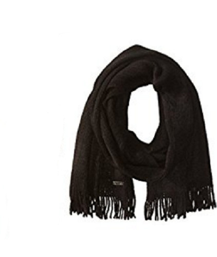 $125 Calvin Klein Men'S Unisex Black Knitted Acrylic Winter Muffler Scarf