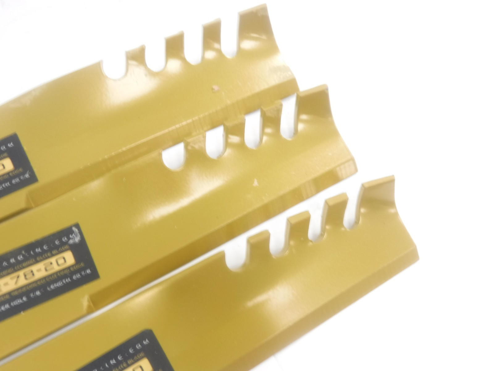 3 Pack Ballard 20-7/8"L x 2.5"W x 7/8"Hole x .250"Thick Gold Hybrid Mower Blades