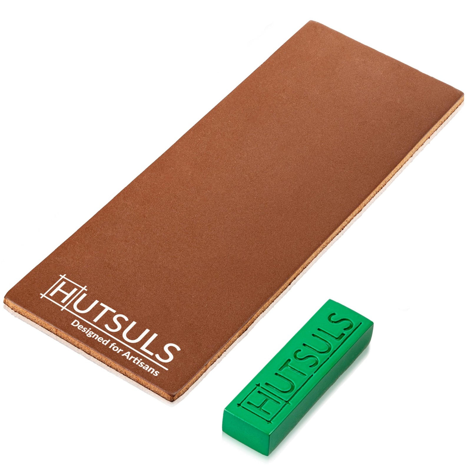 Hutsuls Brown Leather Strop with Compound - Get Razor-Sharp Edges 3x8,