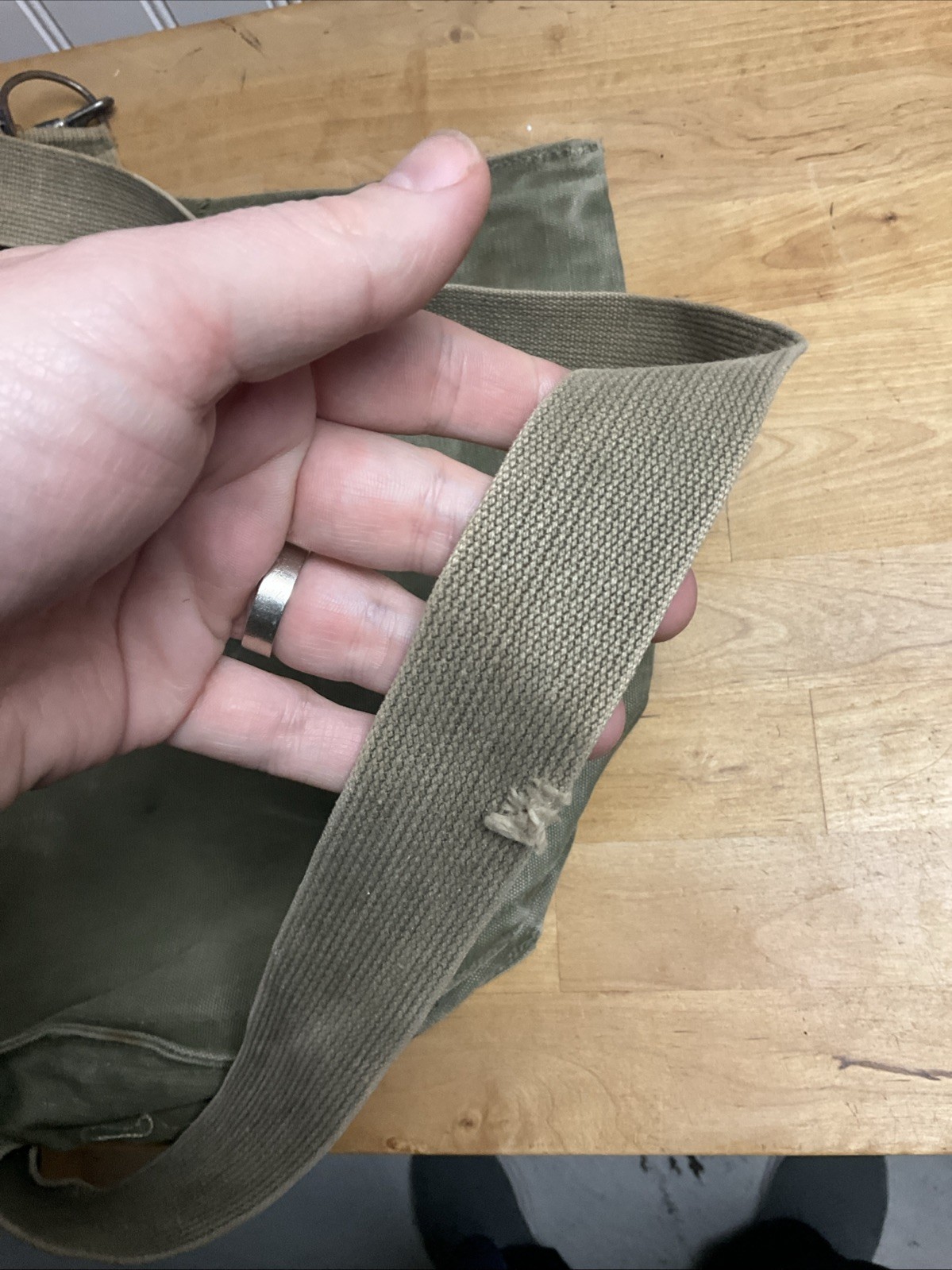 P US Olive Canvas Gas Mask Bag Field Protective M9A1 M-L