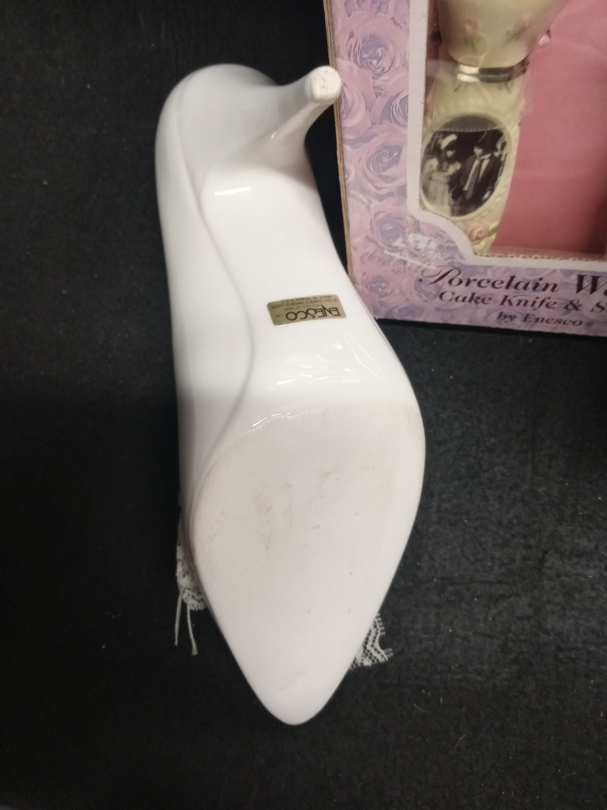 Pretty As A Picture Porcelain Wedding Cake Set by Enesco, Shoe & Necklace