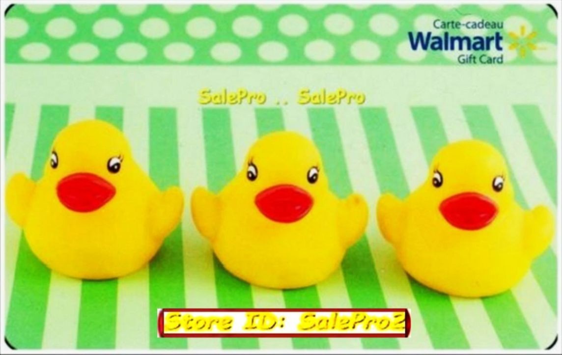 WALMART BATHTUB BABY DUCK TOYS TRIO FRENCH / ENGLISH COLLECTIBLE GIFT CARD