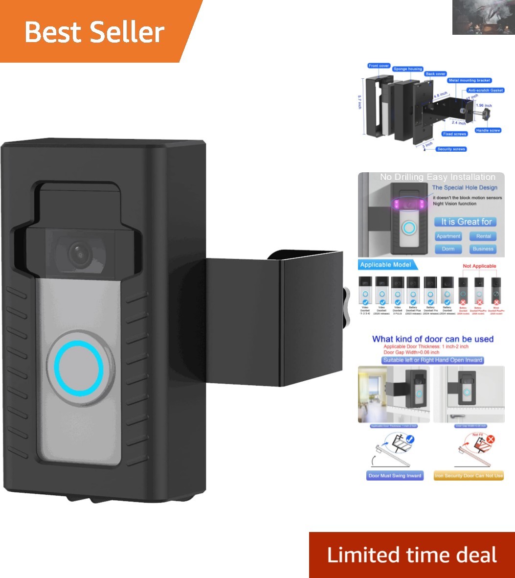 Secure No-Drill Doorbell Mounting Solution for Ring Video Doorbells - Easy Setup
