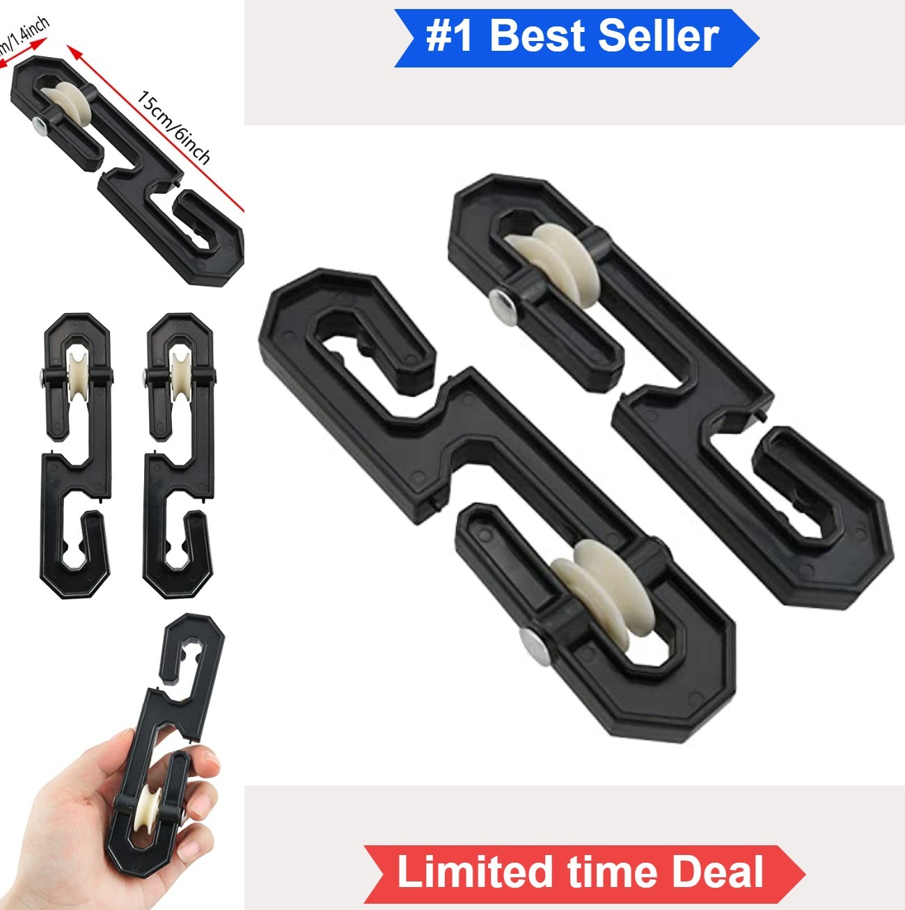 Clothesline Separator Spreader Pulley 2 Pack S-Shaped Splitter Kit Outdoor