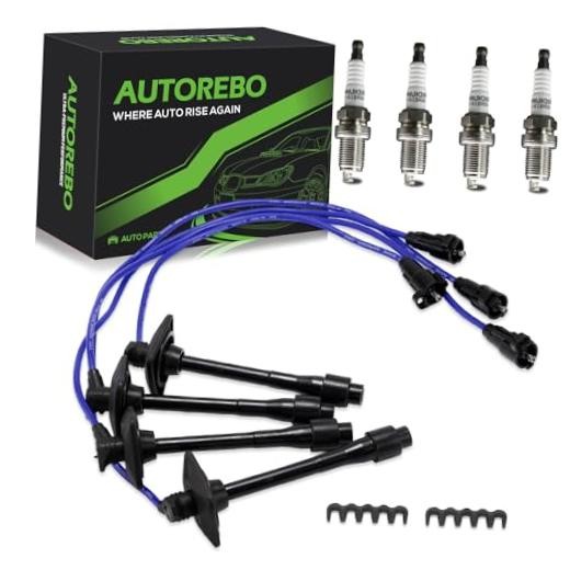 Set of 4 PCS Ignition Spark Plug Wires 90919-22400 RC-TE58 & 4 Iridium 8916