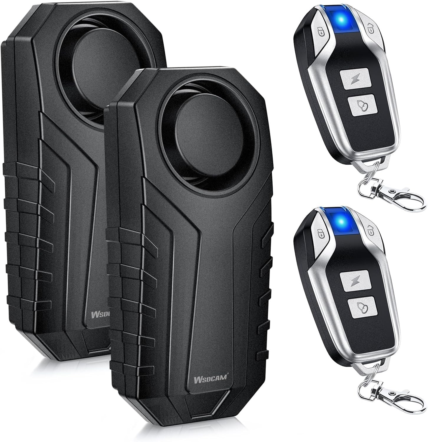 WSDCAM Bike Alarm with Remote 2 Pack, 113dB Loud Anti Theft Vibration Sensor...
