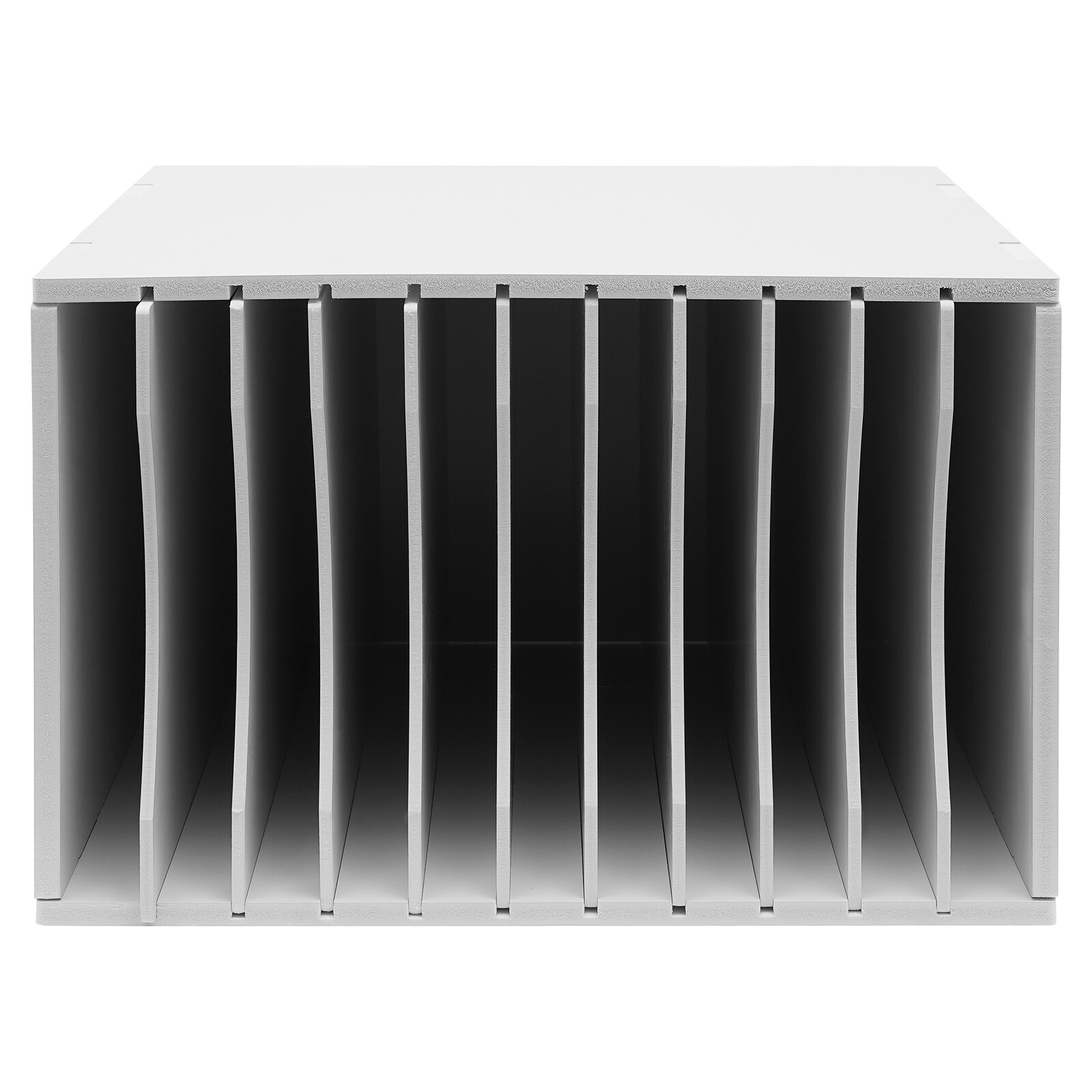 White 11-Compartment Vertical Literature File Organizer for Papers