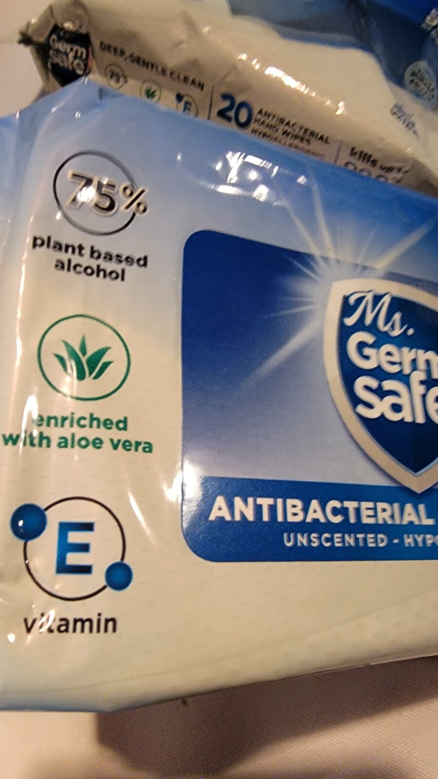 LOT OF 5 - Hand Sanitizing 75% Plant Based ,Aloe Vera ,Antibacterial Wipes 99.9%